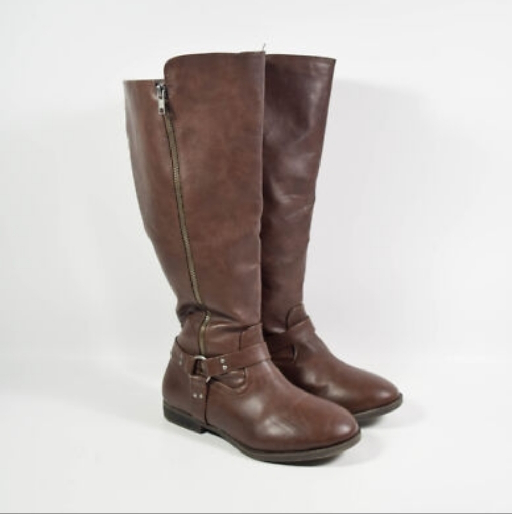 Brown Synthetic Material TORRID Boots 9.5 Wide Calf Womens Riding